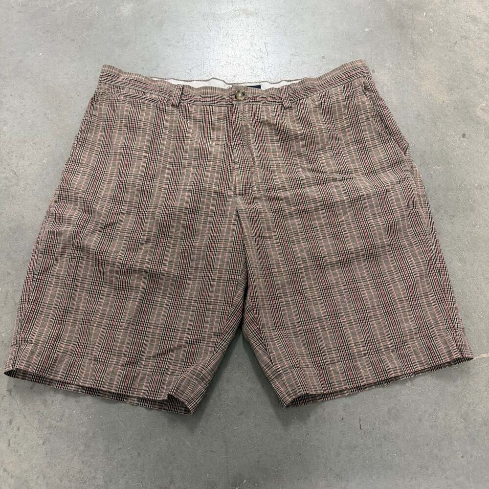 Banana Republic Plaid Shorts Brown Check Casual Chino 36